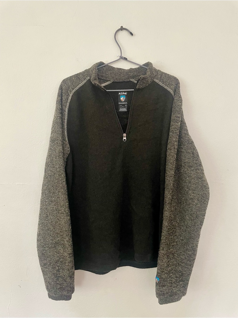 Kuhl Men's Alpaca Fleece Sweater in Brown and Gray